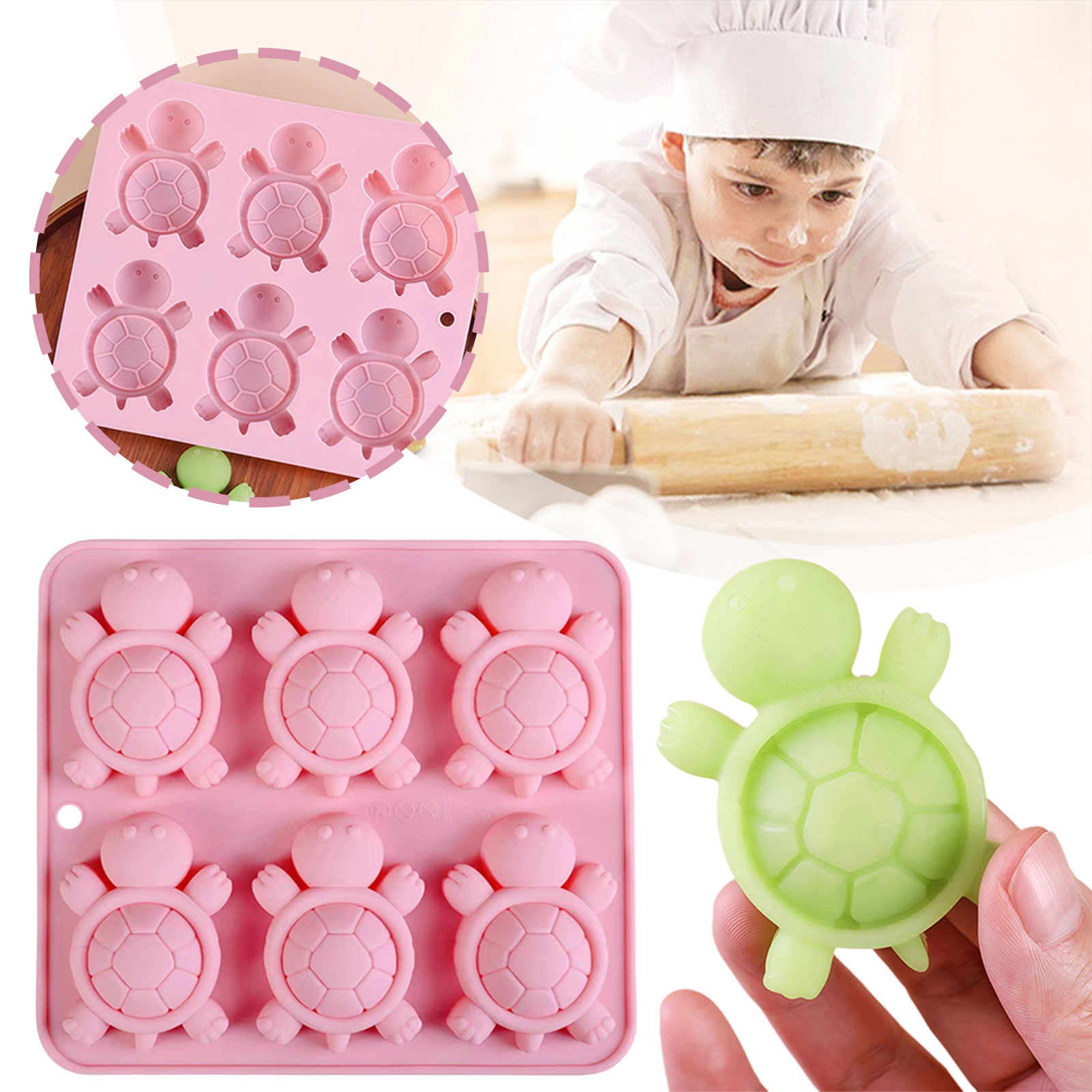 Kitchen Baking Supplies - Tortugas Bandeja de hielo Tortugas 3D