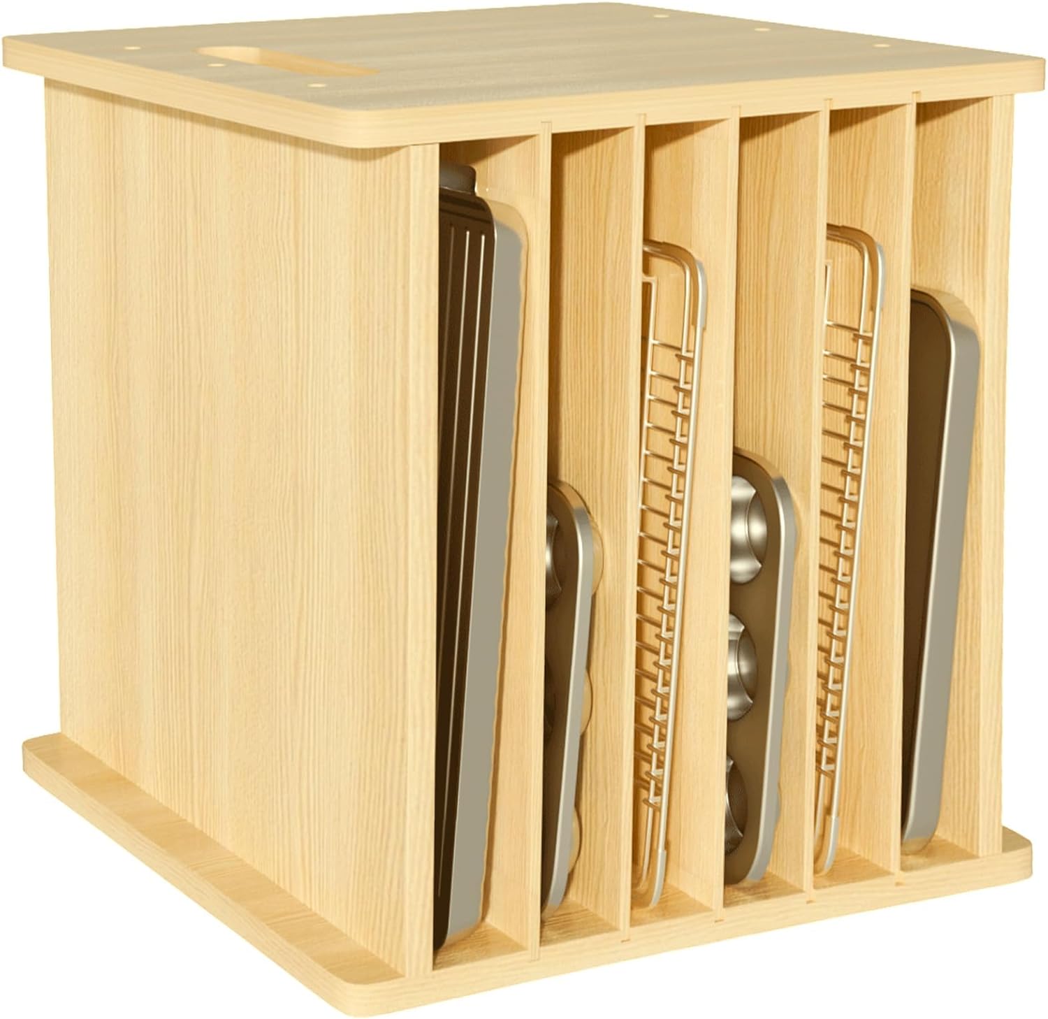 Kitchen Cabinet Baking Organizer - Organizador de bandejas de madera, separador