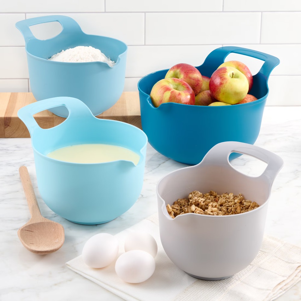 Kitchen Baking Utensils - Juego de 4 tazones de plástico