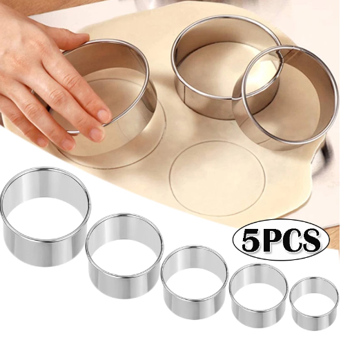 Kitchen Baking Utensils - 5 uds molde redondo de acero