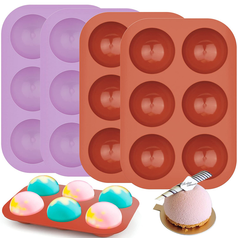 Kitchen Baking Utensils - 6 Cavidades Semicircle Silicone Molds Semi