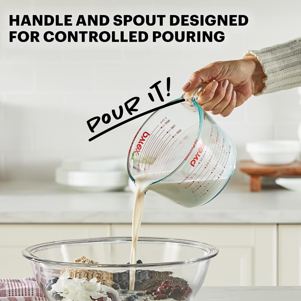 Taza Medidora de Vidrio de 4 T - Kitchen Baking Essentials reseña y precio