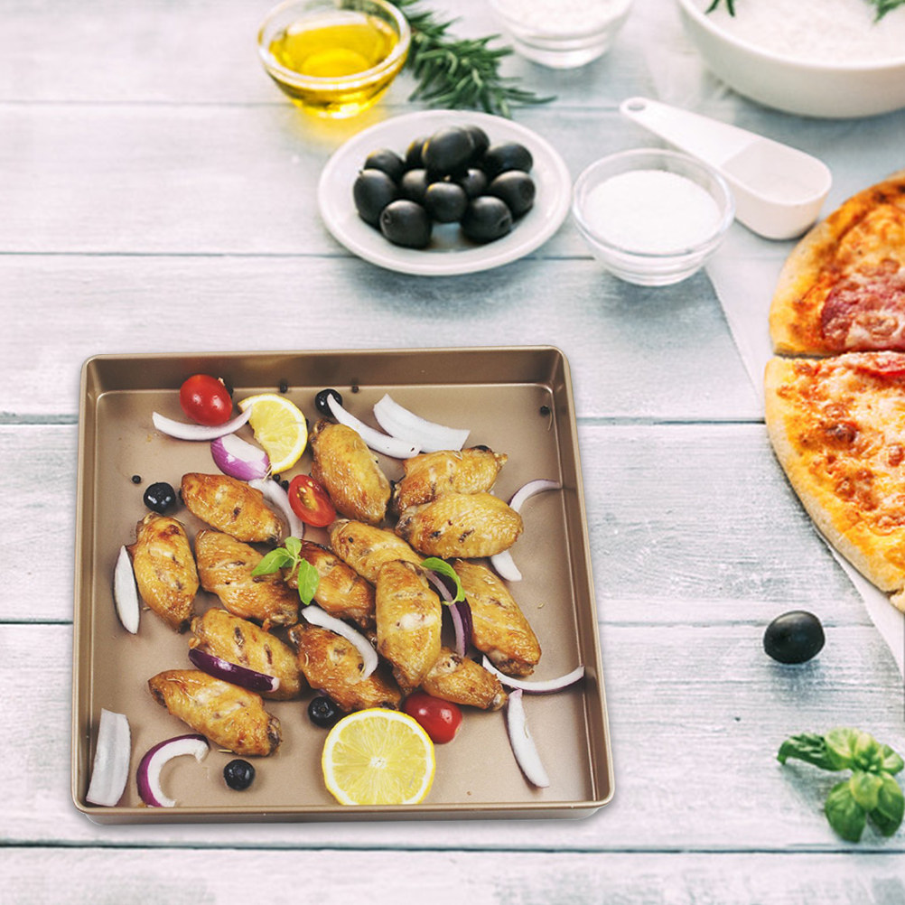 Molde Cuadrado para Pizza Anti - Kitchen Baking Trays reseña y precio