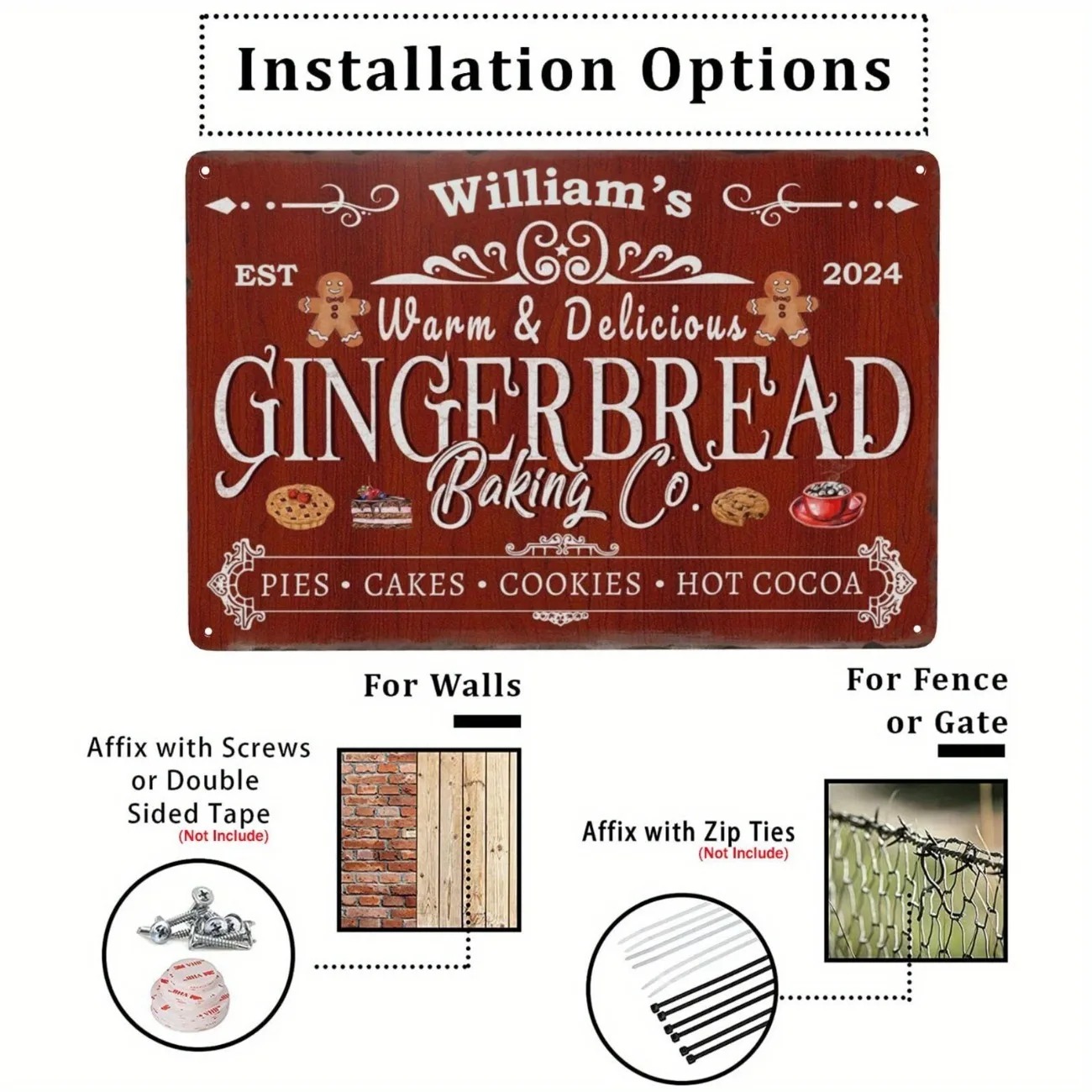 Letrero de aluminio personaliz - Baking In Kitchen reseña y precio