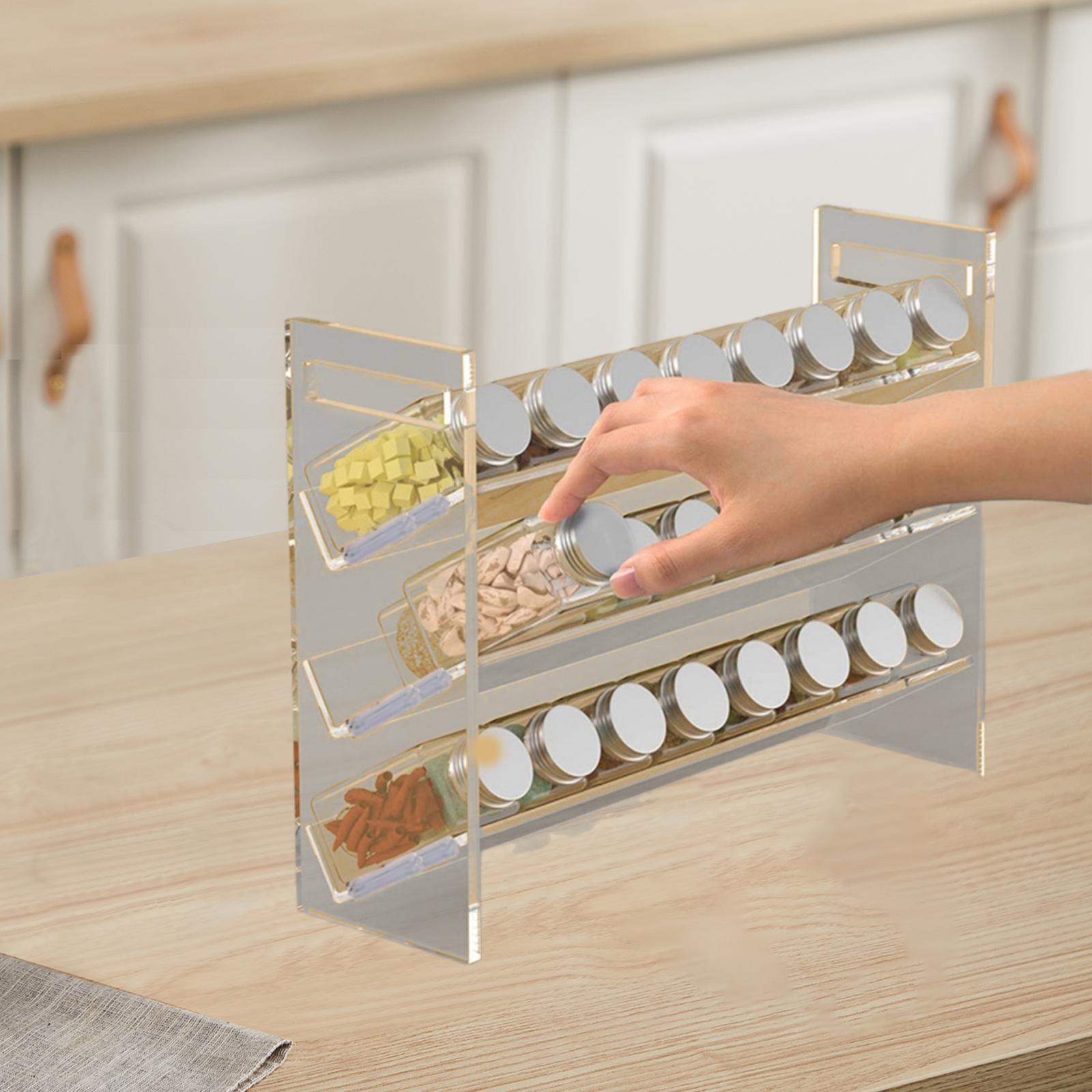 Estante de acrílico para espec - Kitchen Cabinet Baking Organizer reseña y precio