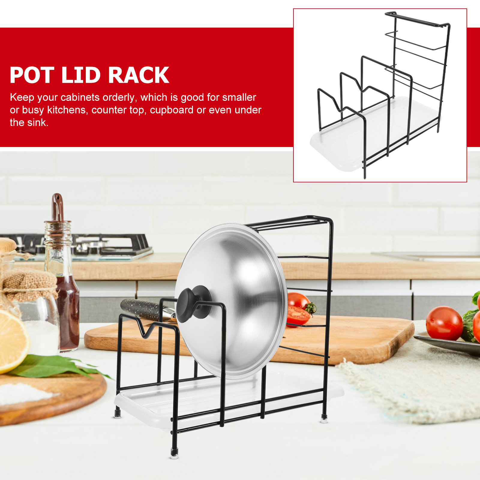 Organizador de tapas para olla - Kitchen Cabinet Baking Organizer reseña y precio